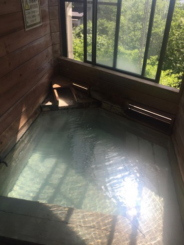 the smallest onsen bath at the ryokan in Takayu onsen,Fukushima, Japan.