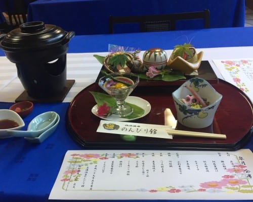 Japanese food at the ryokan in Takayu onsen,Fukushima, Japan.