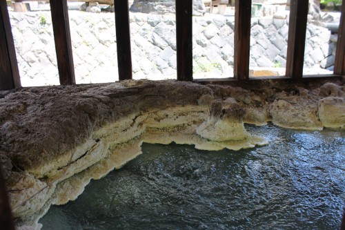 Sulphur Well at Tamagoyu onsen, Fukushima, Japan.