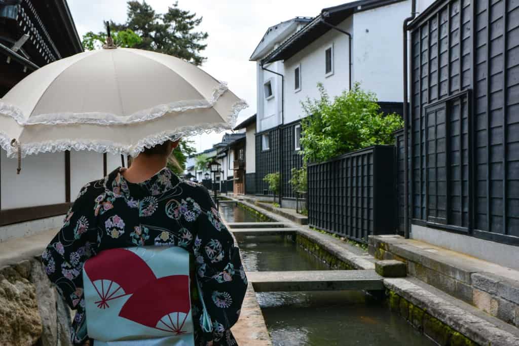 Walk in the old town of Hida Furukawa, Gifu prefecture