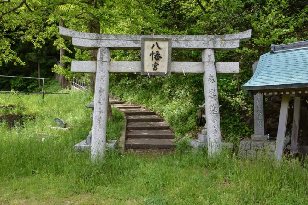 A torii gate in Japan, showing the way to a shrine