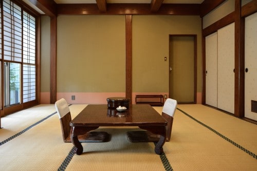Japanese traditional styled room of Karatsu Onsen Ryokan Wataya, Karatsu, Saga prefecture, Kyushu.