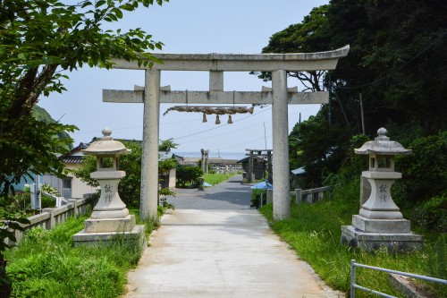 The stone torii of Tajima shrine in Karatsu area.