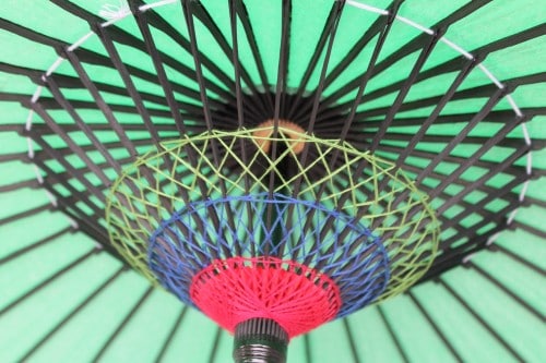 Japanese Traditional Threading Inside an Umbrella