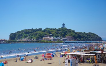 Katase beach, a famous and close beach from Tokyo, Japan.