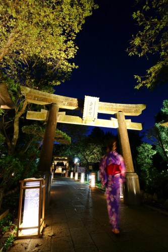 Enoshima lantern festival in summer, Fujisawa city , Japan.