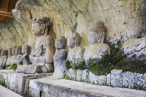 The most famous Buddhist Statue, Usuki Buddha Statues at Usuki city, Oita prefecture, Kyushu, Japan.