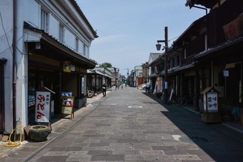 A commercial street in Usuki, Oita prefecture, Kyushu, Japan.