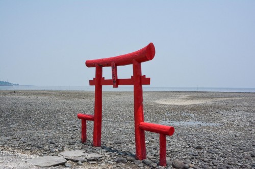 The Kaichu Torii Shrine is an important place and has become a symbol for the village,Tara, Saga.