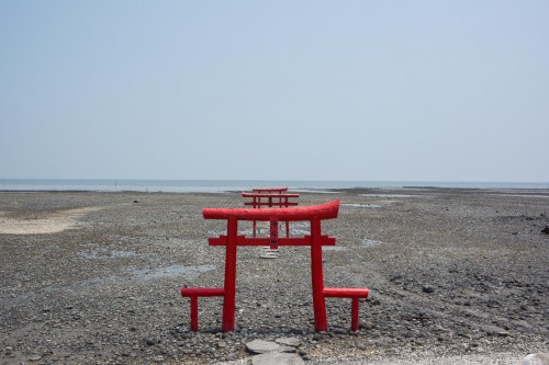 The Kaichu Torii Shrine is an important place and has become a symbol for the village,Tara, Saga.