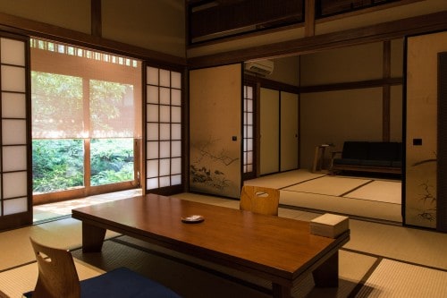 The tatami room at Mifuneyama Kanko Hotel, Saga prefecture, Kyushu. 