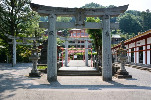 The torii gate of Yutoku inari shrine, One of the Three Largest Shrines Dedicated to Inari in Japan.