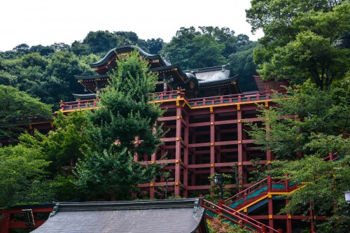 the shrine is built on a hillside, Yutoku inari shrine.