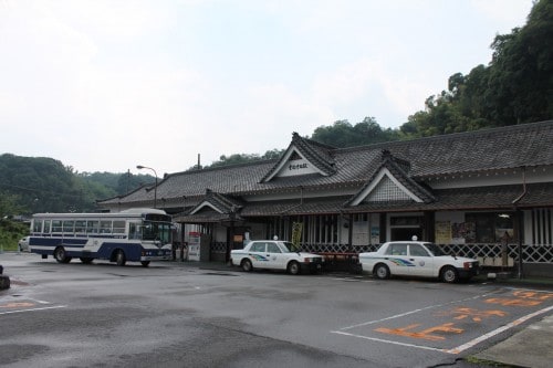 Entrance to JR Bungotaketa Station, Oita prefecture, Kyushu, Japan.