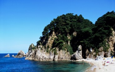Sausage beach, a stunning coastline in Niigata prefecture, Japan.