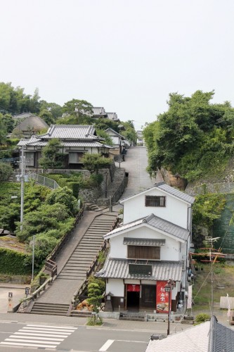 Stone Steps Leading to Kita-dai Samurai District.Kitsuki is a castle town in the Oita Prefecture, Kyushu.