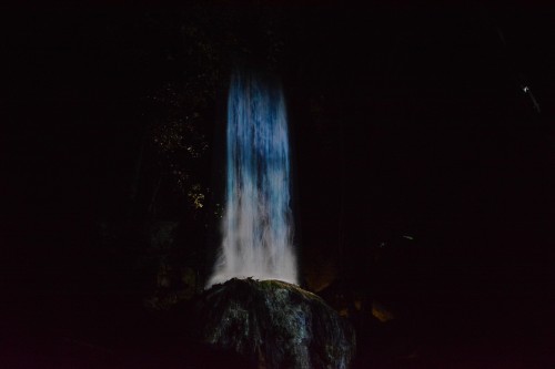 The Exhibition "a Forest Where Gods Live" produced by Teamlab at Mifuneyama rakuen garden at Takeo onsen, Saga.