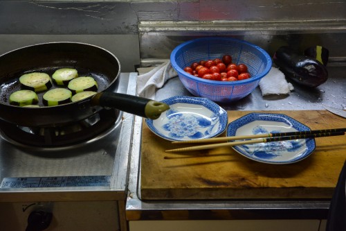 Japanese cooking lesson in Saiki city, Oita prefecture, Kyushu.