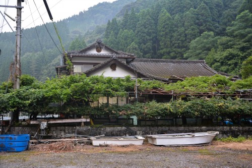 Japanese traditional old house at Saiki city, Oita prefecture, Kyushu.