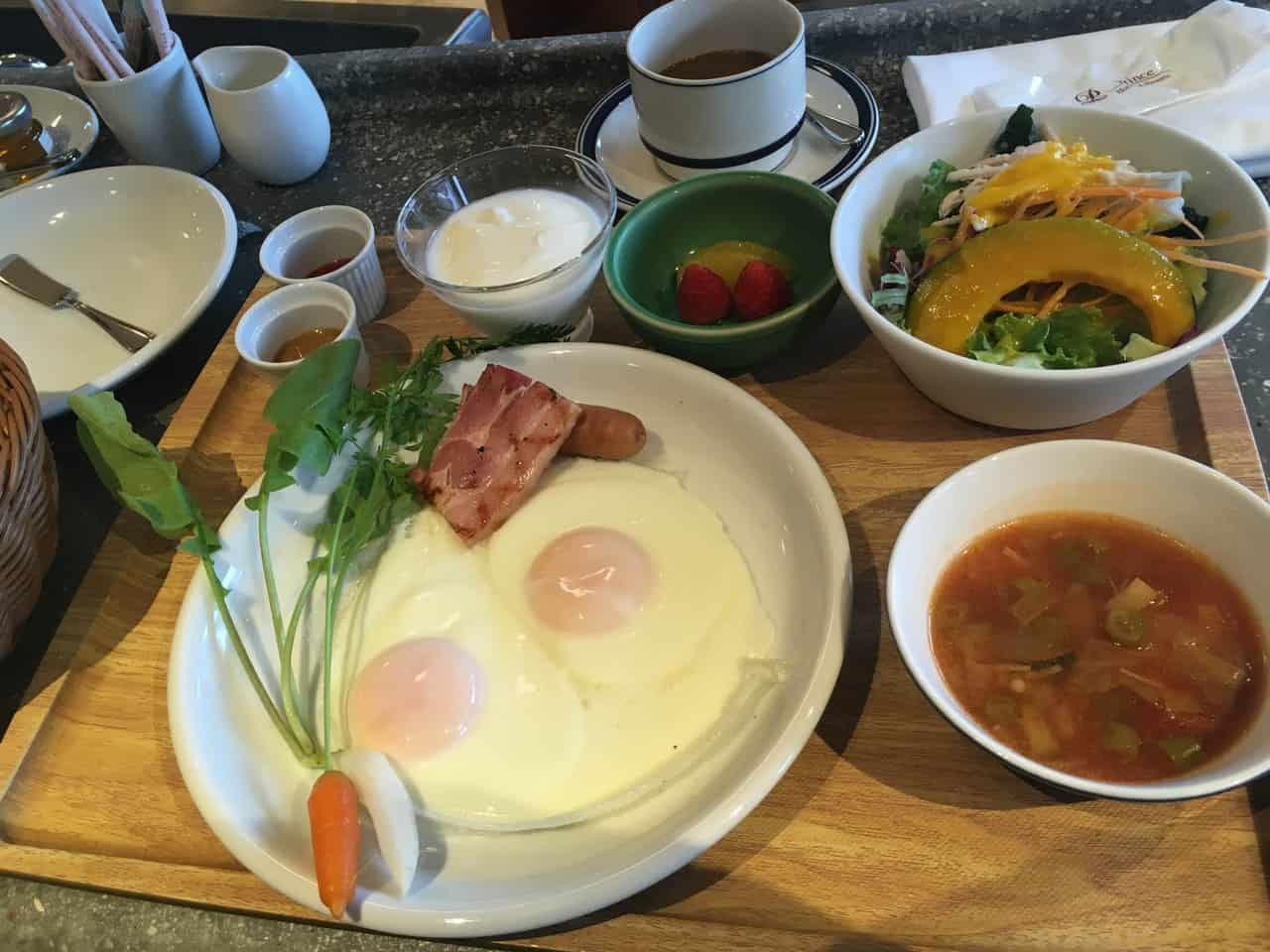 A varied meal at the Karuizawa Prince Hotel East