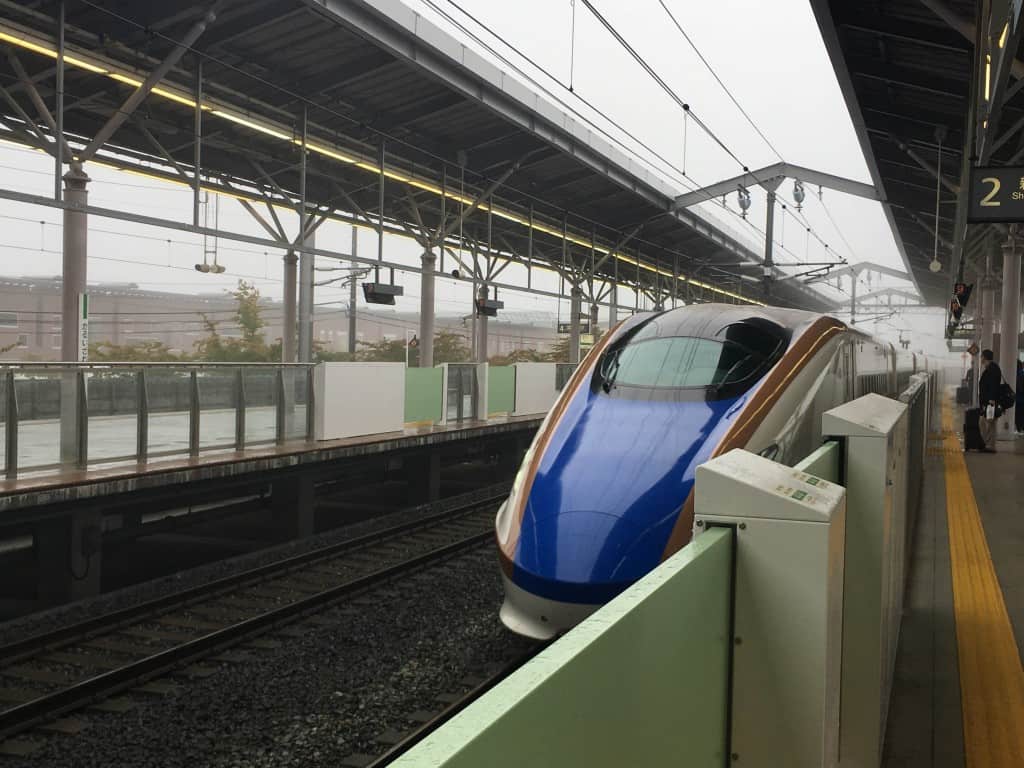 JR Hokuriku Shinkansen bound for Karuizawa from Tokyo.