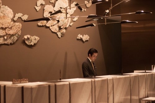 The front desk at The Prince Gallery Tokyo Kioicho
