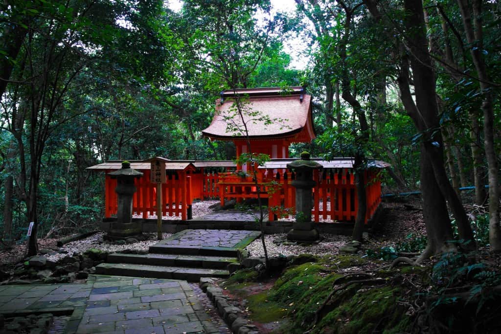 Small traditional Japanese religious shinto structure in Japan