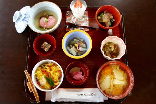 Yonezawa's local cuisine at Uesugi Hakushakutei, Tohoku, Japan.