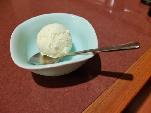 Niigata rice icecream at the Naeba Prince Hotel Matsukaze Restaurant