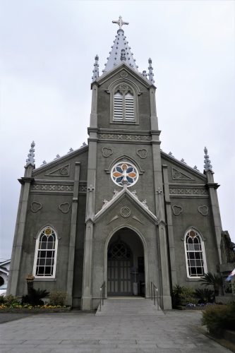 Sakitsu church at the coastal scenery of Amakusa islands in Kumammoto, Kyushu, Japan.