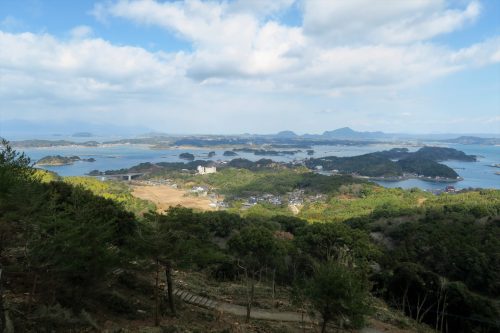 Senganzan Observatory at the coastal scenery of Amakusa islands in Kumammoto, Kyushu, Japan.