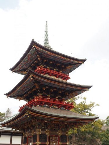 The historical Narita-san Temple and its pagoda near the Narita International Airport in Japan.