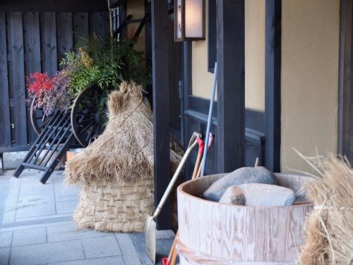 Snow country ambience at the Hatago Isen Inn, shop and cafe right outside Echigo-Yuzawa Station.