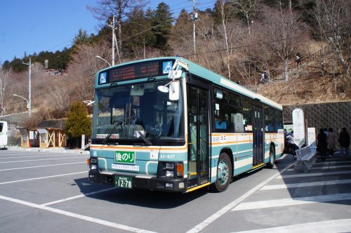 Seibu bus to Mitsumine Shrine in Chichibu.