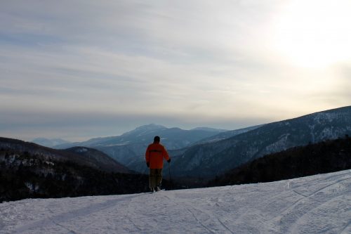 From the Manza Prince Hotel, you step out of the rental area directly onto a ski run. 