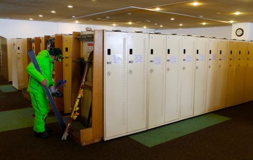 get your own storage locker in the rental area as a guest of the Manza Prince Hotel, Japan.