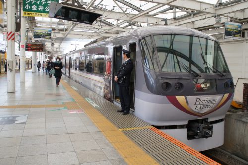The Red Arrow Limited Express awaits travelers departing for Kawagoe.
