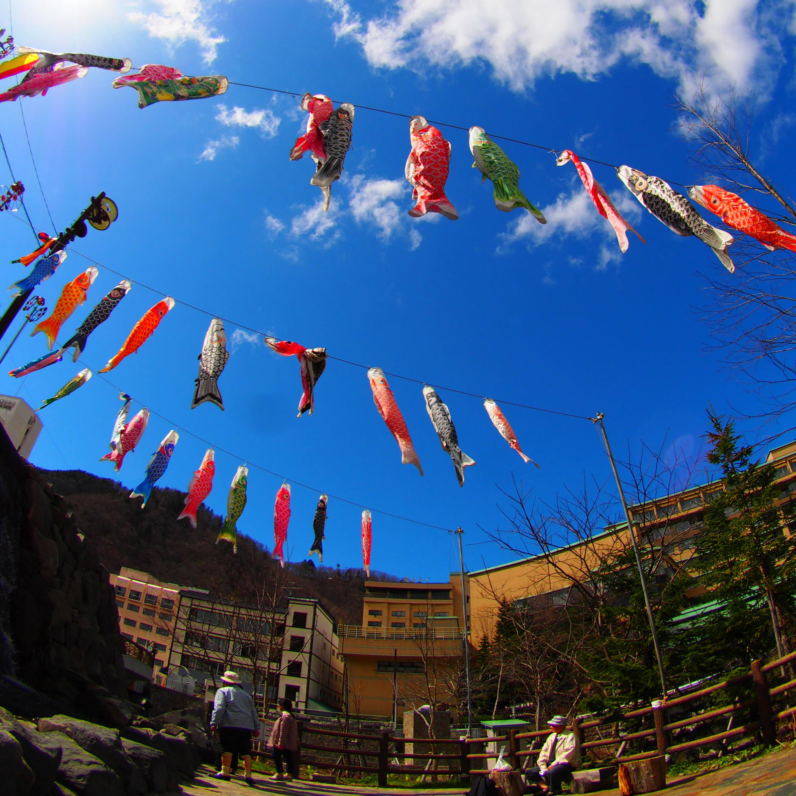 Hokkaido, Jyozankei Onsen, Koinobori, Festival