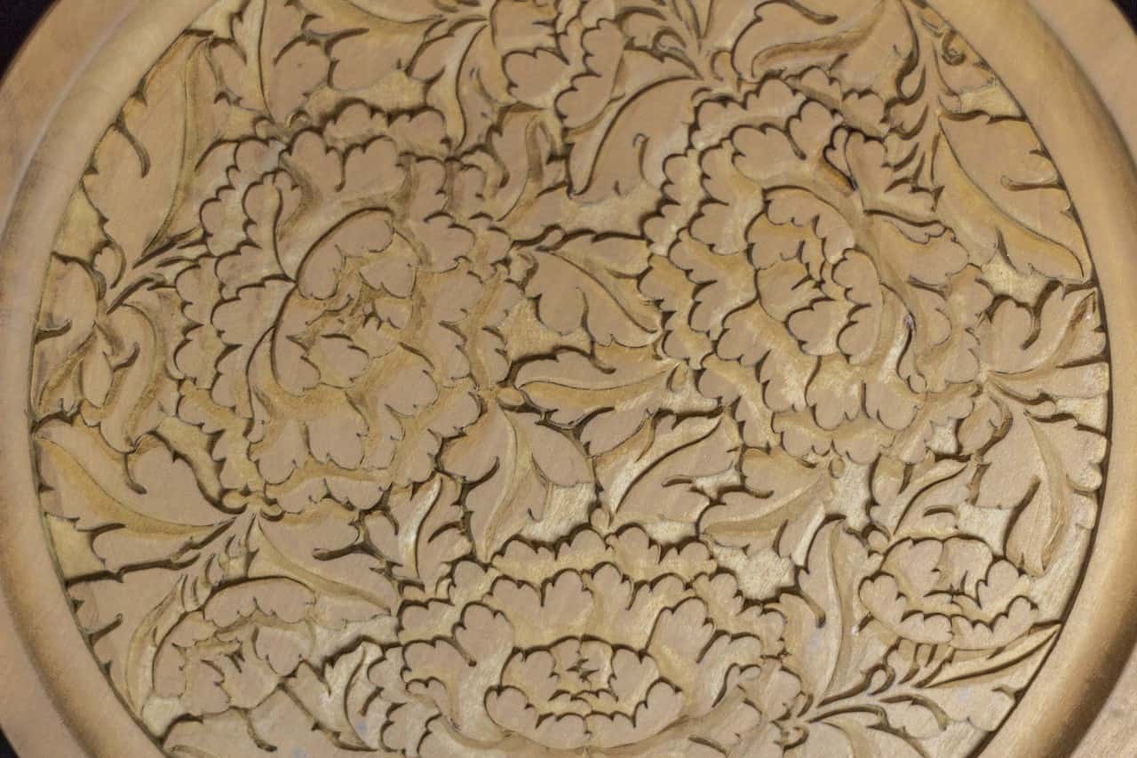 carved plate for lacquering in japan