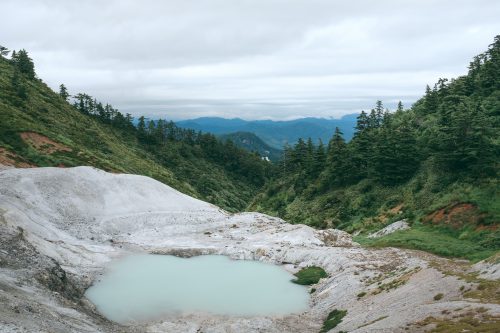 Hiking around hot springs at Yuzawa, Tohoku region