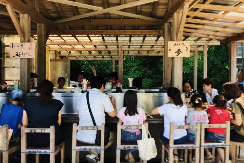 The open-air restaurant to try Japanese traditional summer cuisine: Nagashi Somen.