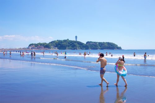 Katase beach in Enoshima Island, close to Tokyo