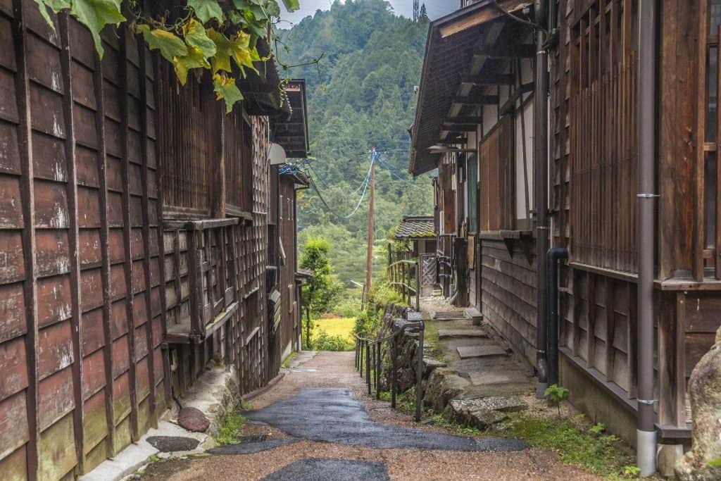 The village of Tsumago near Nakatsugawa, Gifu Prefecture, Japan