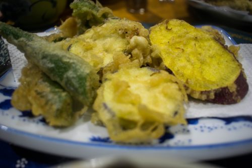 Meals with local products at a farm near Usuki City, Oita Prefecture, Japan