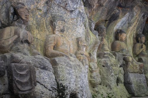 Stone Buddhas in Usuki, Oita Prefecture, Japan