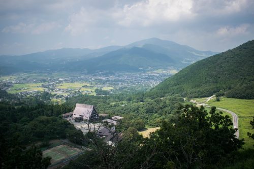 View from Yufudake Mountain in Yufuin City, Oita Prefecture, Japan