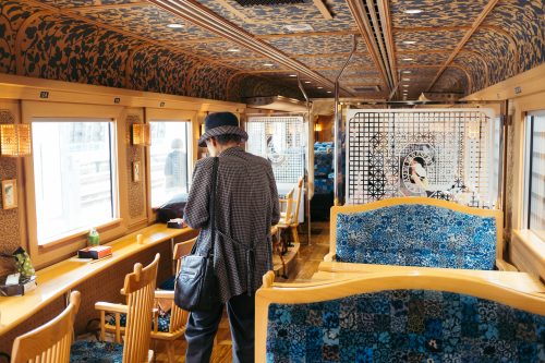 Inside Kawasemi Yamasemi Train, Kumamoto Prefecture, Kyushu, Japan