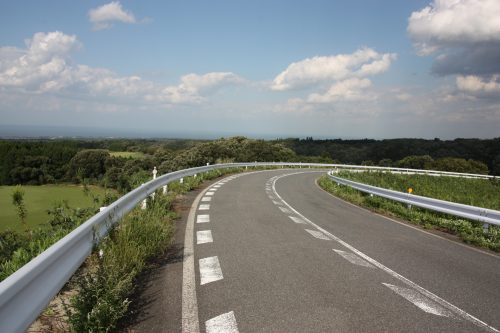 A Downhill Cycling from Mt Daisen to the Sea of Japan, Tottori, Japan.