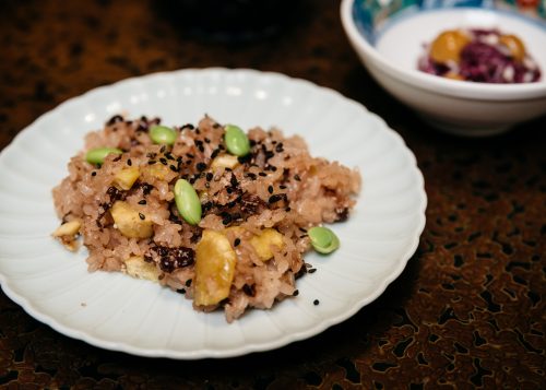 Fukushima local specialities, in Fukushima city, Tohoku region in Japan.