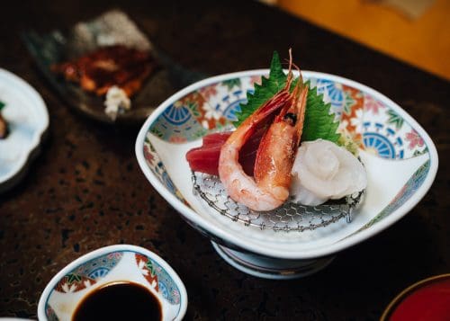 Fukushima local specialities, in Fukushima city, Tohoku region in Japan.